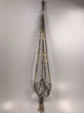 Seashell Sea Shell Plant Hanger Hanging Basket  Holder W/ Glass Planter Bowl