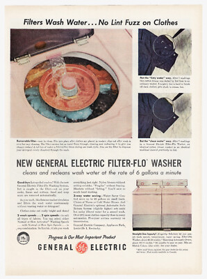 #ad General Electric Washer Print Ad Vintage Advertisement Appliance Household 1957 $10.44