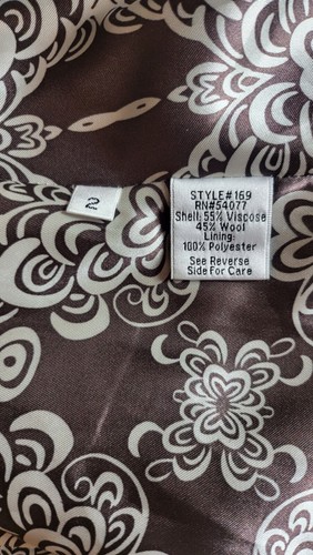 CAbi Womens Brown Tweed Shakespeare Wool Blend Swing Coat Style 169 Size 2 EUC - Picture 5 of 9