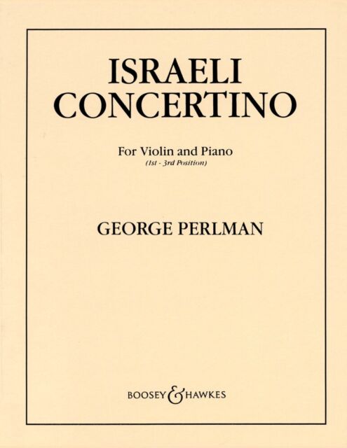 Israeli Concertino Violin and Piano Sheet Music NEW 048003007