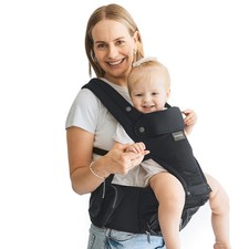 Baby Carrier with Hip Seat, 2-in-1 Forward-Facing Carry for Black