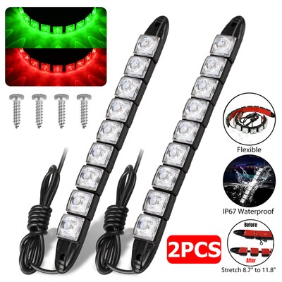 #ad #ad 2x Submersible Navigation Light Red Green Waterproof Marine Boat Bow LED Strips $9.95