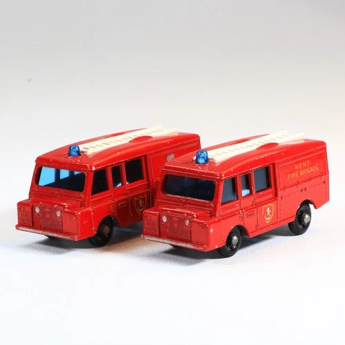 Matchbox Lesney 57C Land Rover Fire Truck Kent Fire Brigade Bundle x 2