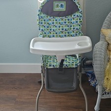 Cosco High Chair HC216DFK Green Blue Elephant Removable Tray Foldable