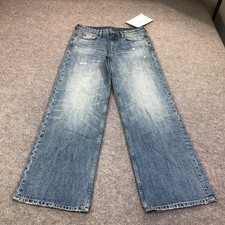 Aeropostale Baggy Wide Leg Jeans Teens 6 Blue Medium Wash Denim Sample Pants