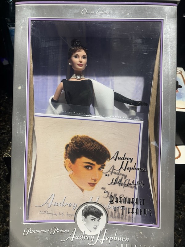 Audrey Hepburn Barbie Doll Breakfast at Tiffany's Givenchy Black Gown .