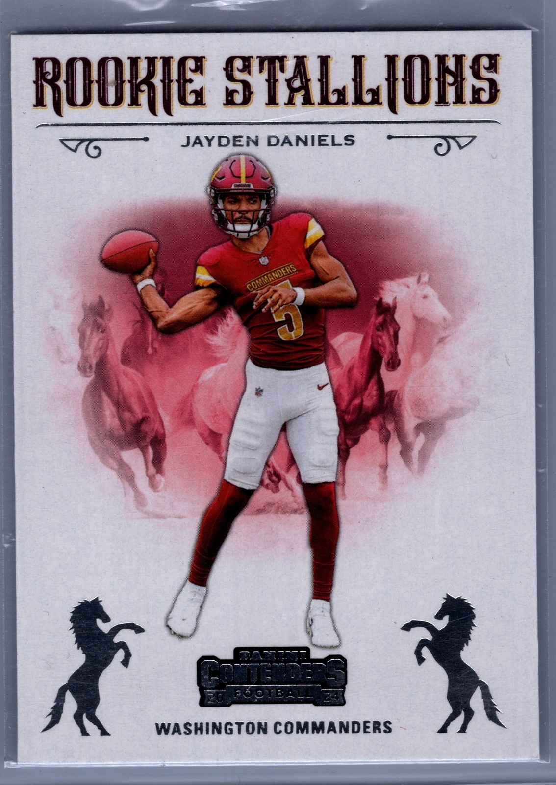 2024 Panini Contenders #3 Jayden Daniels Rookie Stallions Red