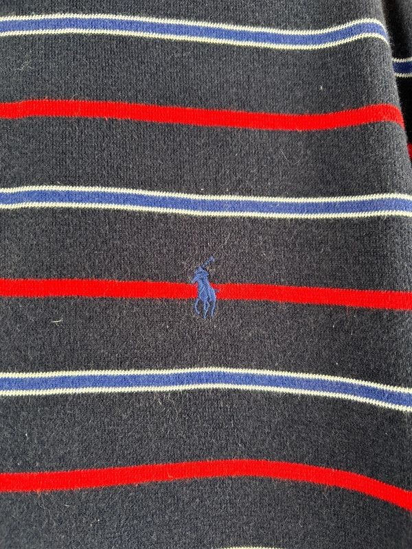 Polo uomo Ralph Lauren polo t shirt a righe cotone grande blu pony