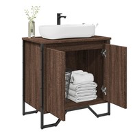 Waschbeckenunterschrank Braun Eichen-Optik 60X35X60 Cm Badezimmer
