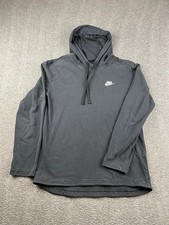 Nike Men's Medium Black Fleece Pullover Hoodie Sweatshirt Drawstring Hood