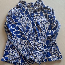 NWT Ladies IBKUL BIANCA ROYAL BLUE Long Sleeve Mock Golf Shirt - S M L XL XXL