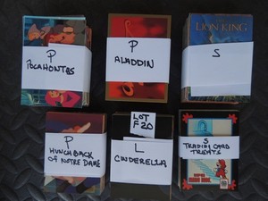 DISNEY TRADING CARD BOX LOT F-20 ALADDIN LION KING POCAHONTAS + MORE C-PICS