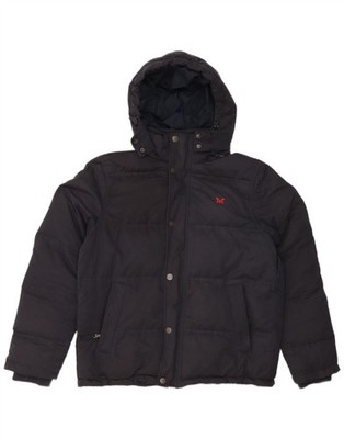 CREW CLOTHING Herren Wattierte Jacke mit Kapuze UK 38 Medium Navy Blau Polyester BM09