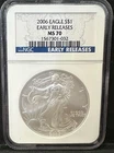 2006 AMERICAN SILVER EAGLE NGC MS 70 Early Releases