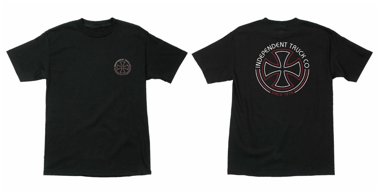 Independent Trucks Rails Skateboard Black Tee Reprint Graphi