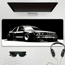 40 90cm Large Black  White Car Design Gaming Mouse Pad with Non-Slip Rubber Bas