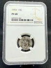 1955 90% Silver Proof Roosevelt Dime NGC PF68!