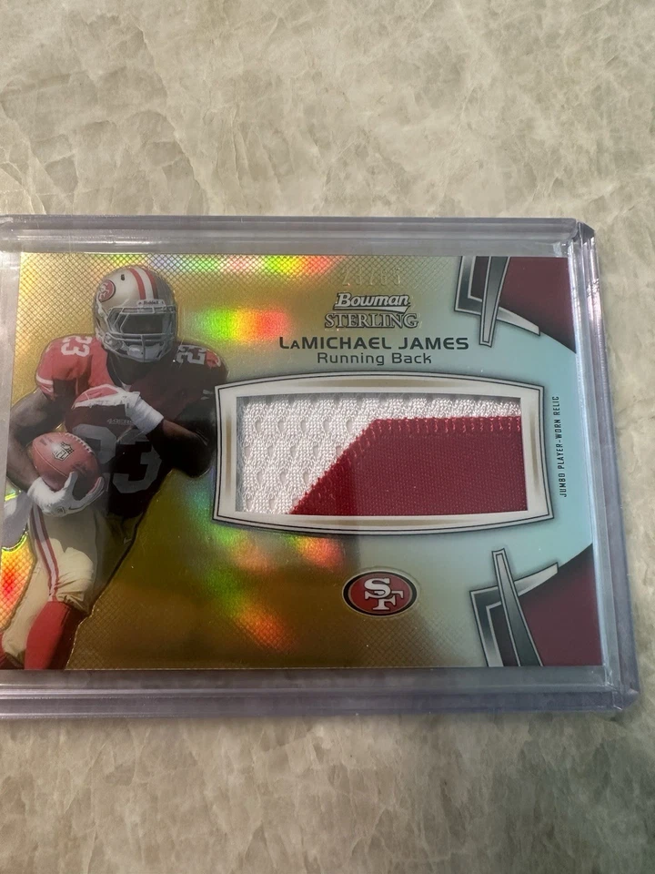Parche de radiocontrol Bowman Sterling LaMichael James Rookie 2012 refractor de oro/65 raro Foto 3 de 4