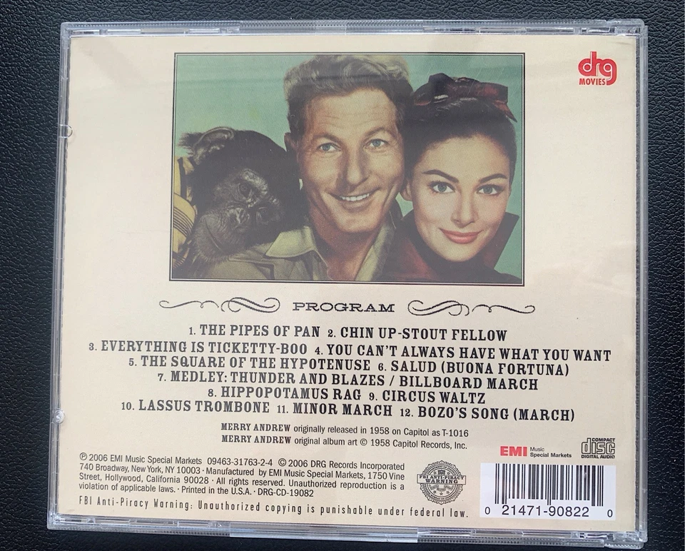 MERRY ANDREW - Original Soundtrack (1958 Danny Kaye) CD 2006 EMI AS NEW! OST - Image 2 of 2