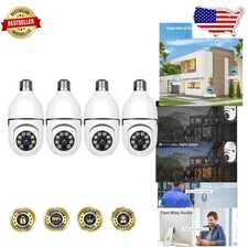 Smart Bulb Camera 4pk - 2K HD, 5G WiFi, Alexa, Two-Way Audio, Night Vision