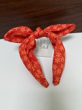 Red Flowers Homemade Tie Knot Headband Hair Accessory For Girls Women Teens
