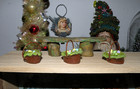 OOAK Miniature Artist Hand Sculpted Woodland Bench Moss Easter Baskets with Eggs — photo 5