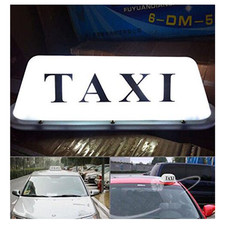 12V Taxi Cab Sign Roof Top Topper Car Magnetic Base LED Light Waterproof White