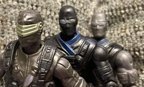GI Joe SNAKE EYES 3 - 3.75" Loose  figure Lot Hasbro 2004 & 2005 V17,  V19, V23