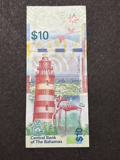 2016 Serie Zentralbank der Bahamas 10 $ Dollar Banknote Leuchtturm