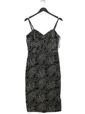 Yen Bodycon Midi Dress M in Black