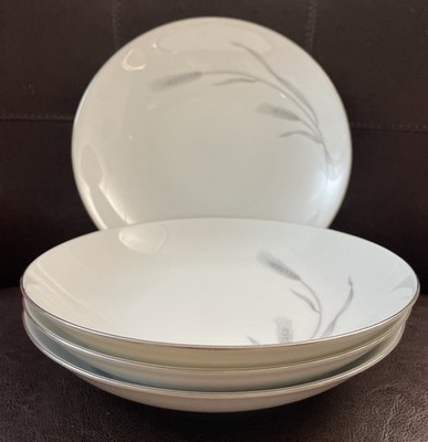 Set of 4 VTG Johann Haviland SILVER WHEAT Soup/Pasta Bowls 7 1/2  Germany