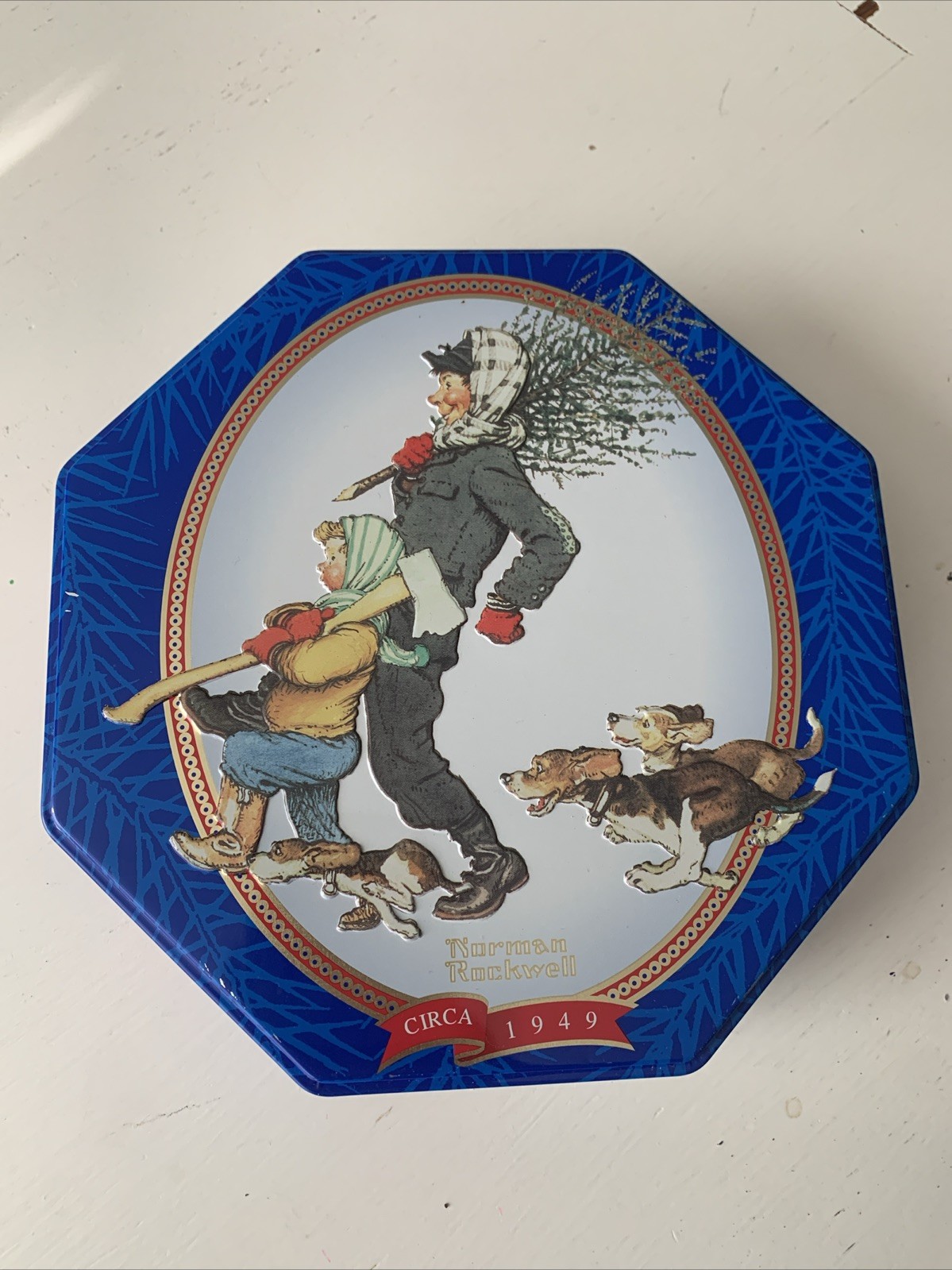 Vintage Norman Rockwell Circa 1949 Snickers Metal Tin 1997 Limited Edition