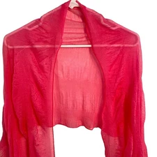 CEJON Scarf Barbie Pink Vintage style sheer fuschia shawl long gauzy whimsical
