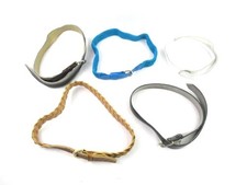 Lot of 5 Vintage Women's Faux Leather Belts Black Blue Brown Fashion
