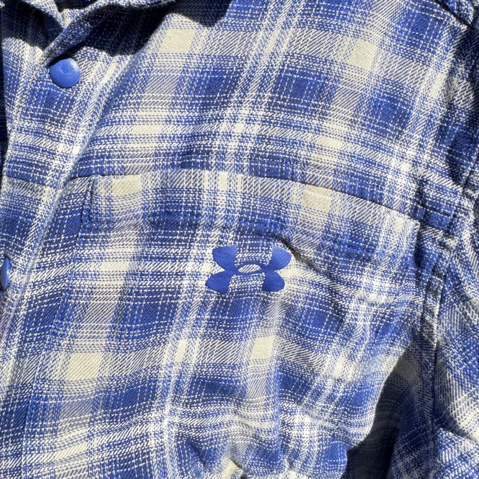 Under Armour Plaid Flannel Button Down Long Sleeve Shirt Men's LG thumbnail 3