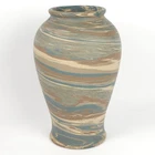 Vintage Niloak Pottery Swirl Mission Ware Vase Pot Early 1900s First Mark 9.5"H