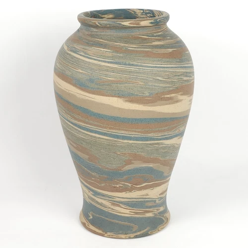 Vintage Niloak Pottery Swirl Mission Ware Vase Pot Early 1900s First Mark 9.5"H