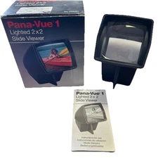 Pana-Vue 1 Lighted 2x2 Slide Film Viewer for 35mm Vintage With Box