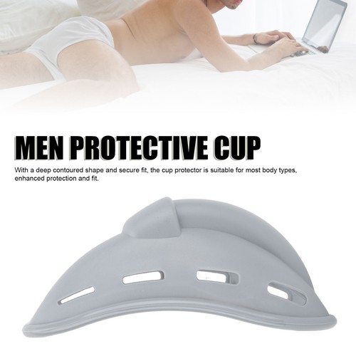 Mens Athletic Cup Protector Prevenire L'attrito Profonda Forma Contorta Circonci - Foto 1 di 12