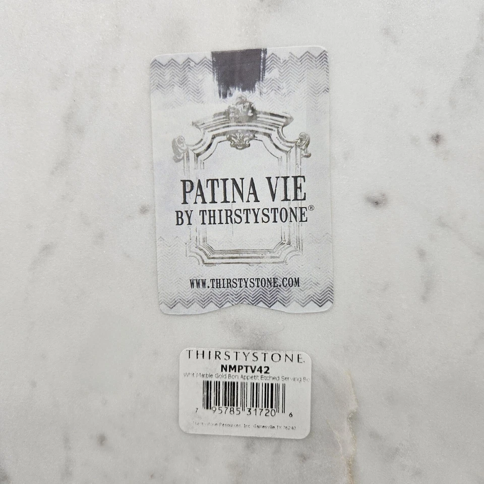 Bandeja para servir Thirstystone Patina Vie mármol Bon Appetit tabla de queso Foto 4 de 4