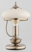 Tischleuchte Glas Weiß Gold Schlafzimmer E27 H:31 Cm Tischlampe Wohnzimmer