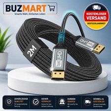 DisplayPort Kabel 2.1 2M-DP Kabel unterstütz...