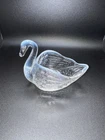 Clear and Opalescent Pressed Glass Swan Trinket Dish Candy Dish possibly Fenton