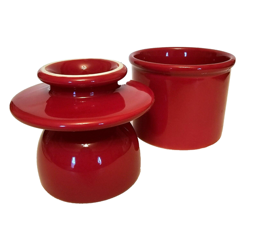 The Original Red Butter Bell Crock by L. Tremain 2003 Ceramic Butter Dish Keeper - Picture 3 of 5