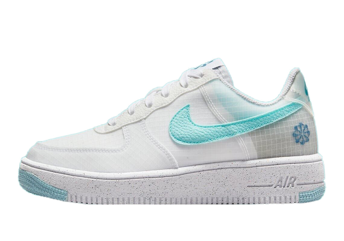 Кроссовки для больших детей Nike Air Force 1 Crater White/Copa-Riftblue-Volt (DC9326 100) - 6,5