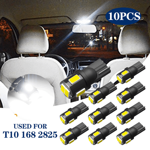 T10 LED License Plate Light Bulbs Dome Map 6000K Super Bright 6000K 2825 194 168 - Picture 1 of 8