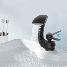 Wasserhahn Bad-Armatur Waschtisch Waschbecken Einhebelmischer Schwarz NEU