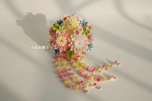 Horquilla de palo de glicinia artesanal Kanzashi Tsumami zaiku para accesorio de kimono - Imagen 22 de 24