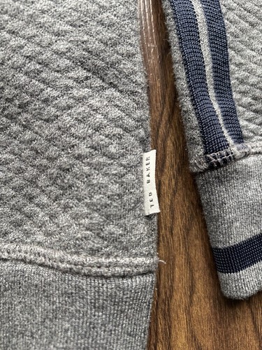 Ted Baker London (4) “Sindey” (L) 1/4 Cremallera Gris Jumper Pecho 42” Nuevo sin etiquetas PVP £110 - Imagen 8 de 14