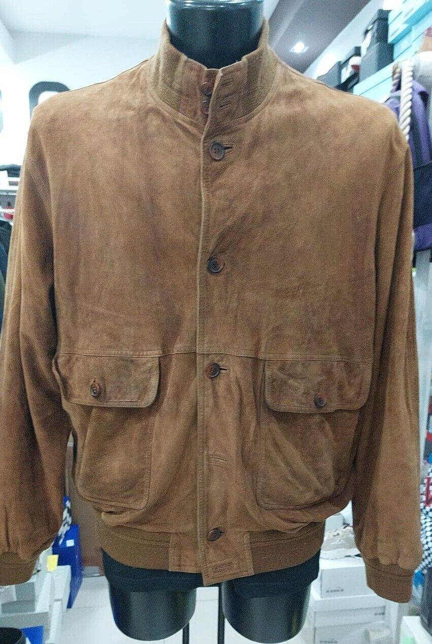 Men's Brown Liwng Leather Jacket Size M PGC1158PI Pre-Owned